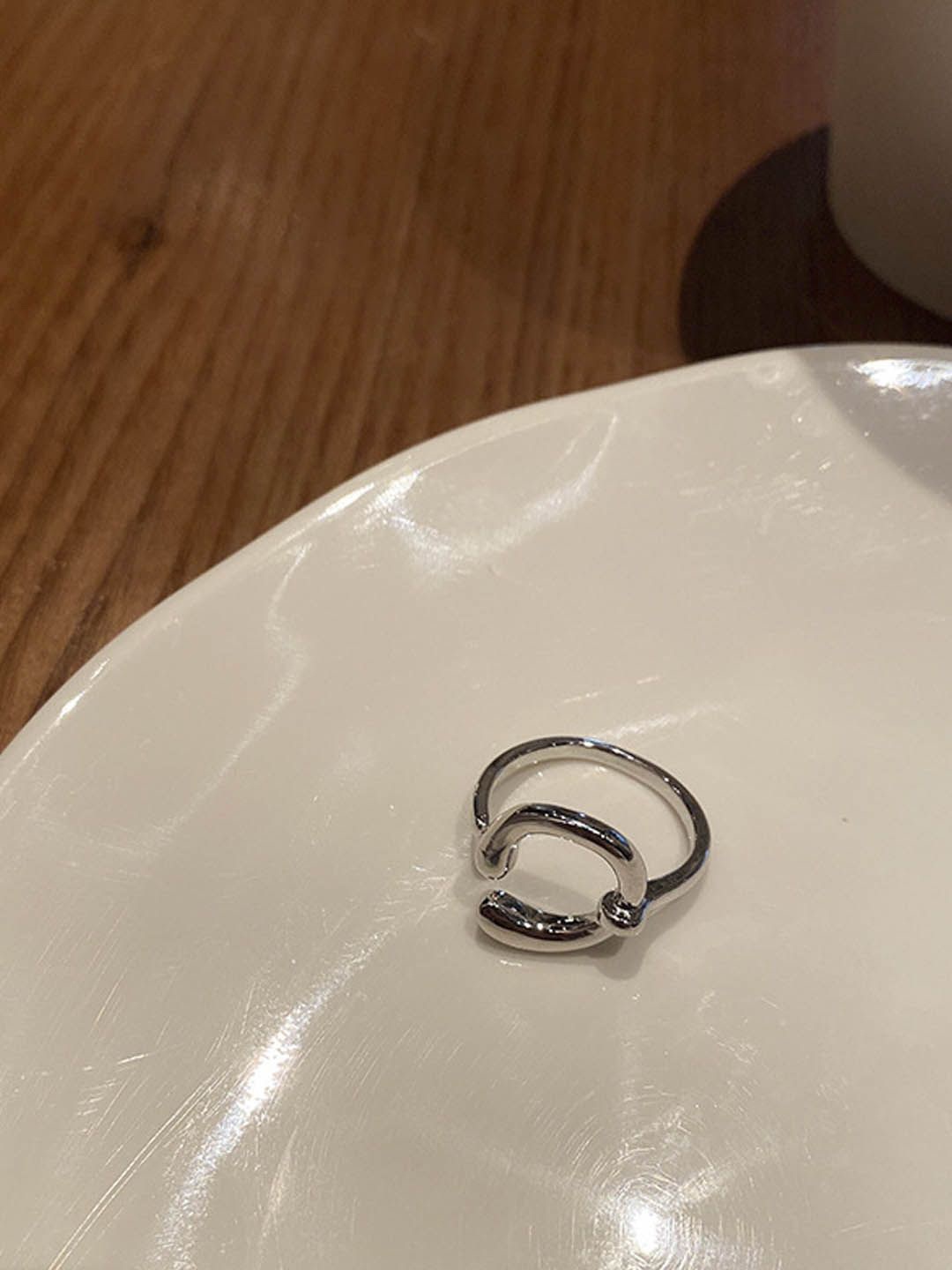 

StyleCast Silver-Plated Round Shaped Adjustable Finger Ring