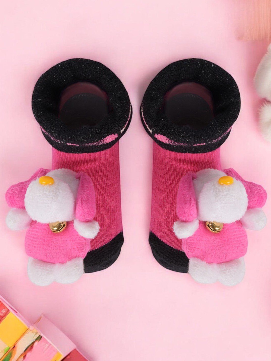 

Yellow Bee Infant Girls Patterned Ankle Length Socks, Pink