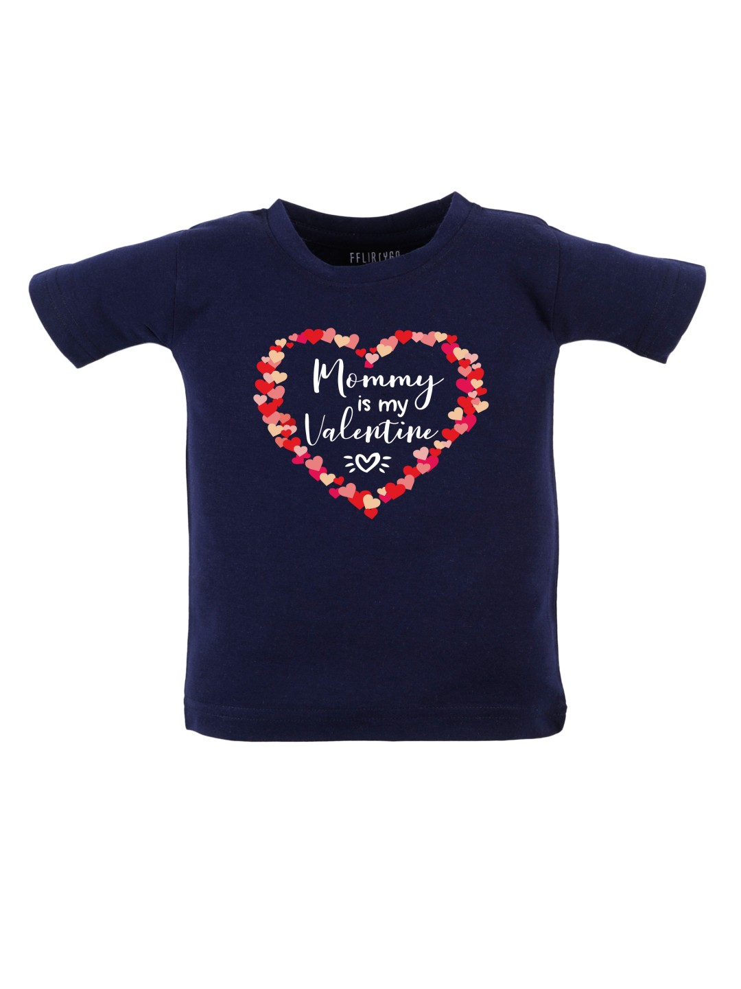 

FFLIRTYGO Unisex Kids Typography Printed Round Neck Cotton T-shirt, Navy blue