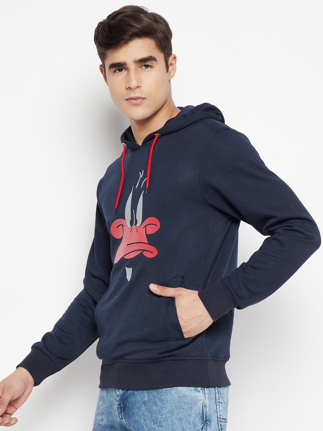 

LYCOS Men Printed Hooded Pullover Sweatshirt, Navy blue