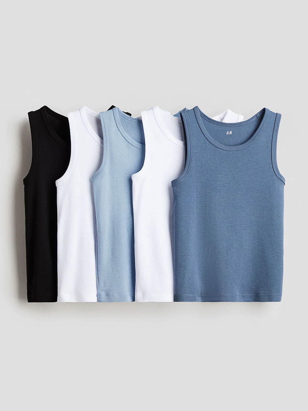

H&M 5-pack Cotton Vest Tops, White