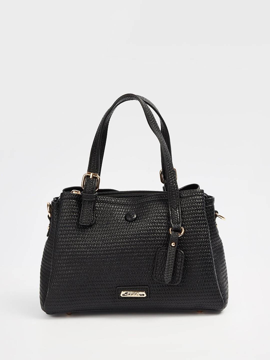 

CODE by Lifestyle Women Textured Structured Handheld Bag, Black