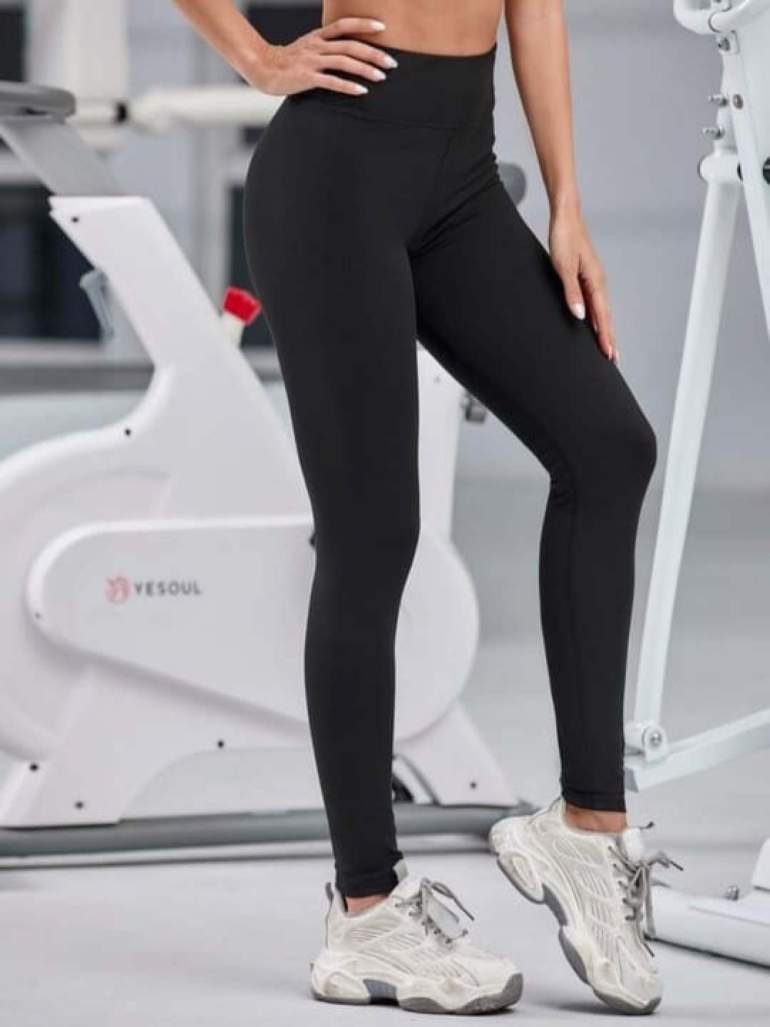 

Next One Women High Waist Skinny Fit Gym Tights, Black