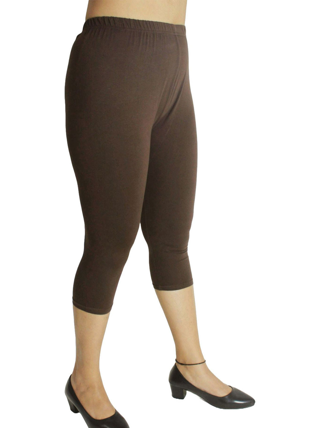 

PINK SHELL Women Cotton Capris, Brown