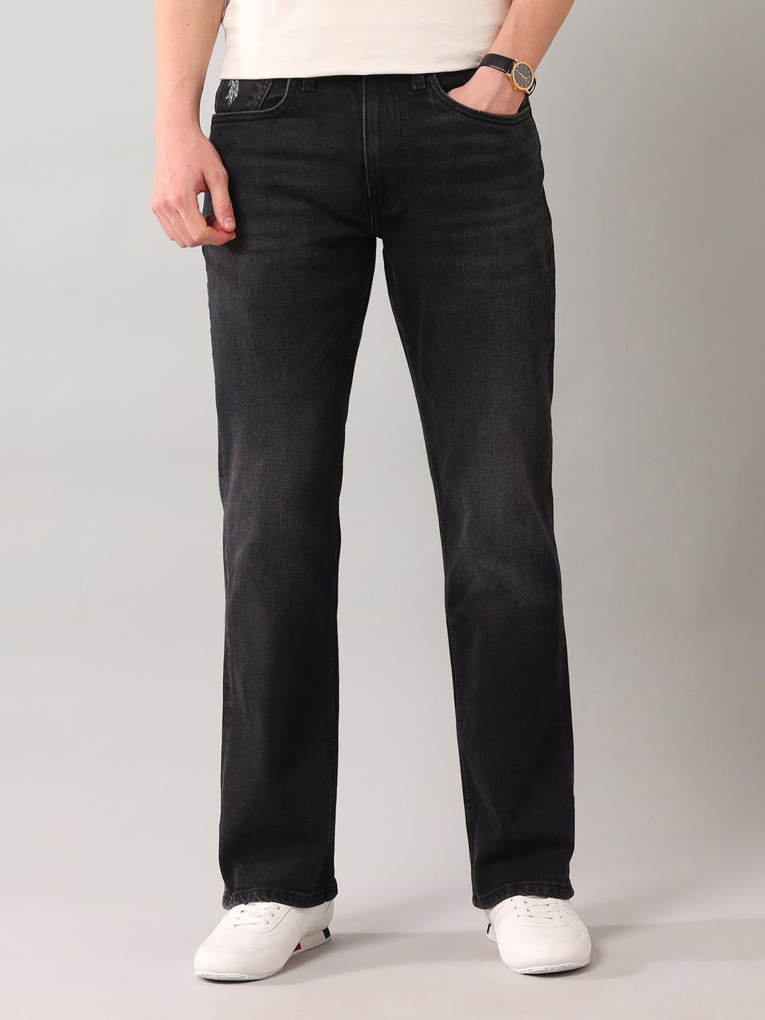 

U.S. Polo Assn. Denim Co. Men vintage Classic Bootcut Light Fade Jeans, Black