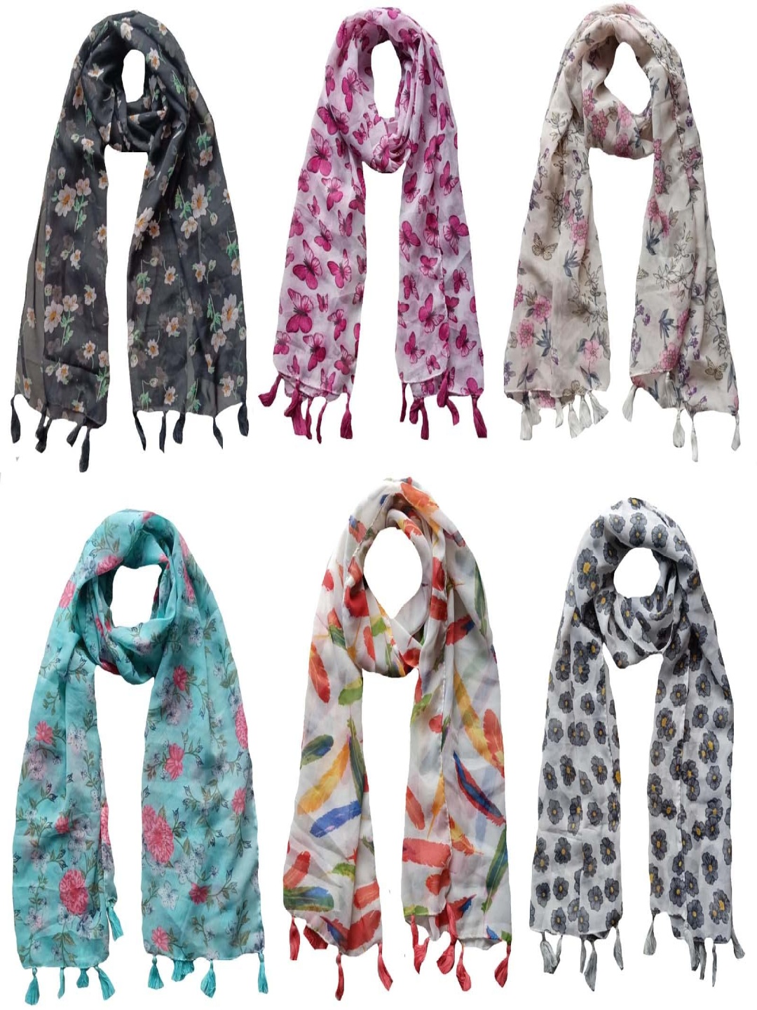 

NarNari Women Printed Scarf, Black