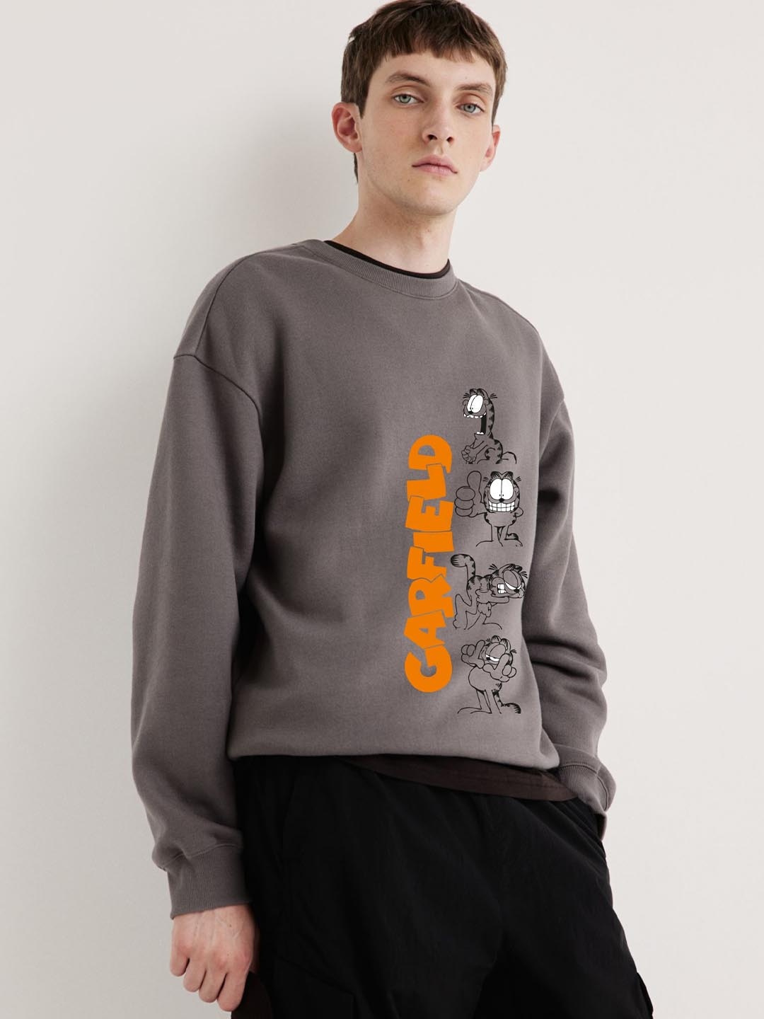 

GSPO Men Garfield Printed Sweatshirt, Grey