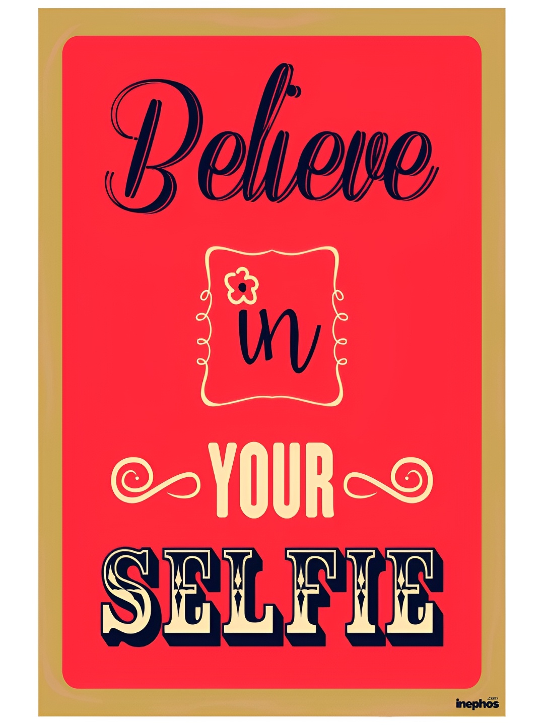 

Inephos Red And Black Typography Printed Wall Poster
