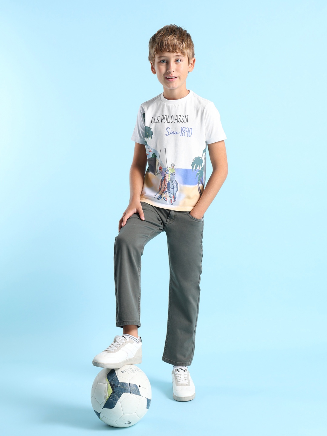

U.S. Polo Assn. Kids Boys Printed T-shirt, White