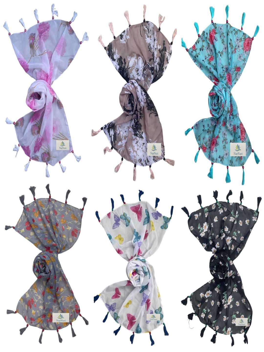 

NarNari Women Printed Scarf, Black