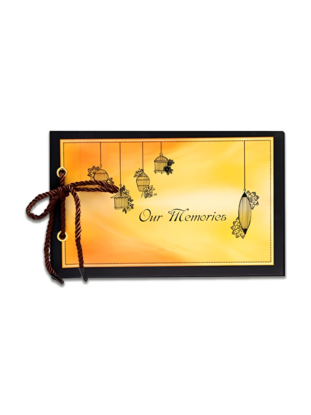 

SEHAZ ARTWORKS Yellow & Black Our Memories Printed Scrapbook Photo Album