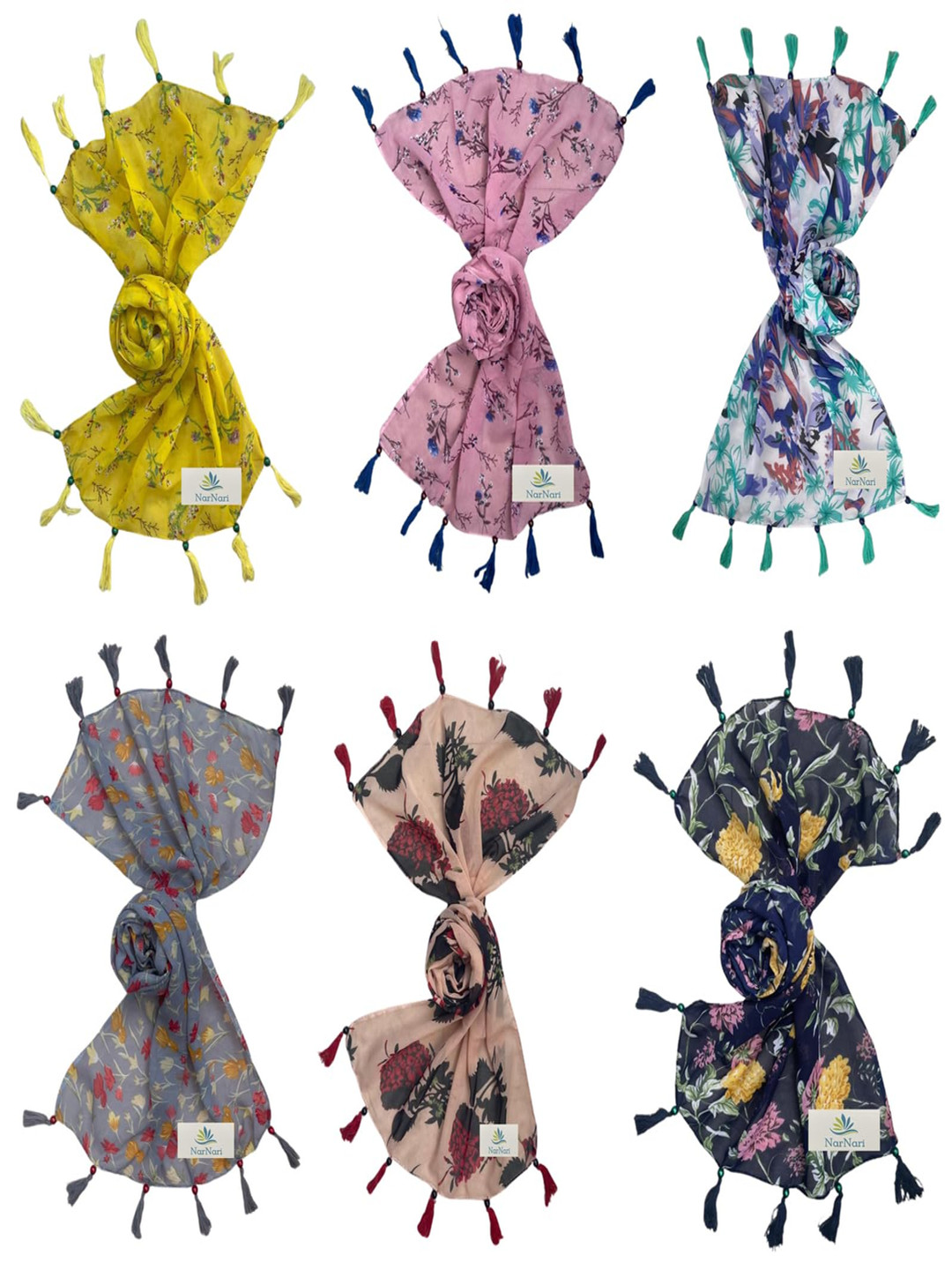 

NarNari Women Printed Scarf, Pink