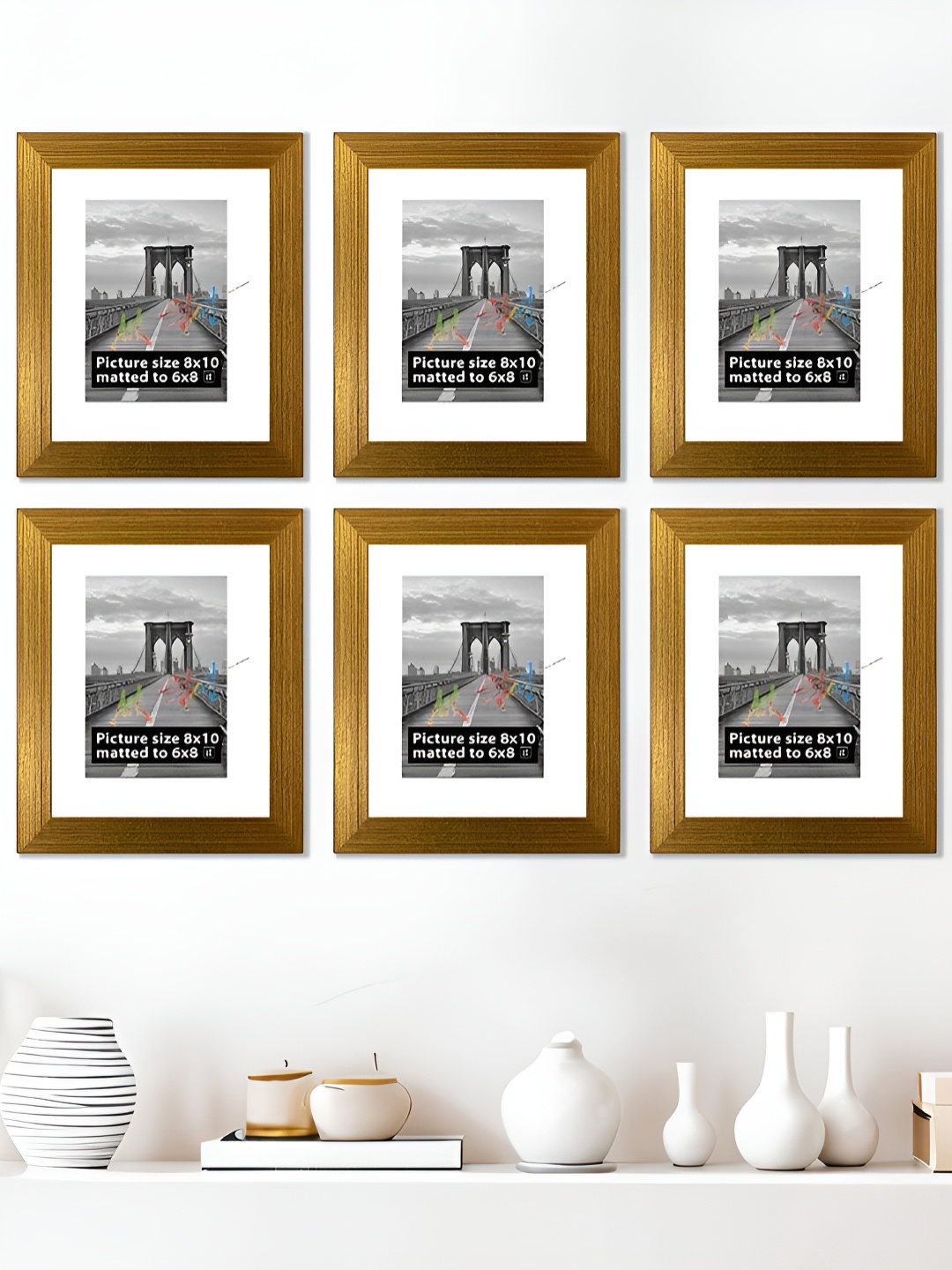 

Art Street Gold-Toned 5 to 7 Pieces Wood Wall Photo Frames