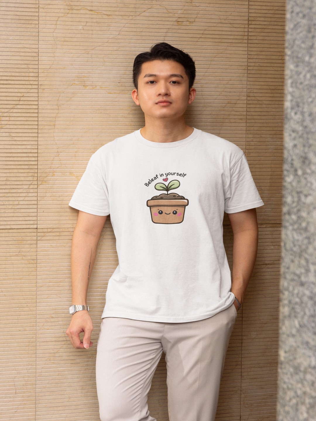 

TheBTclub Men Activchill Graphic Printed Round Neck Cotton Relaxed Fit T-shirt, White