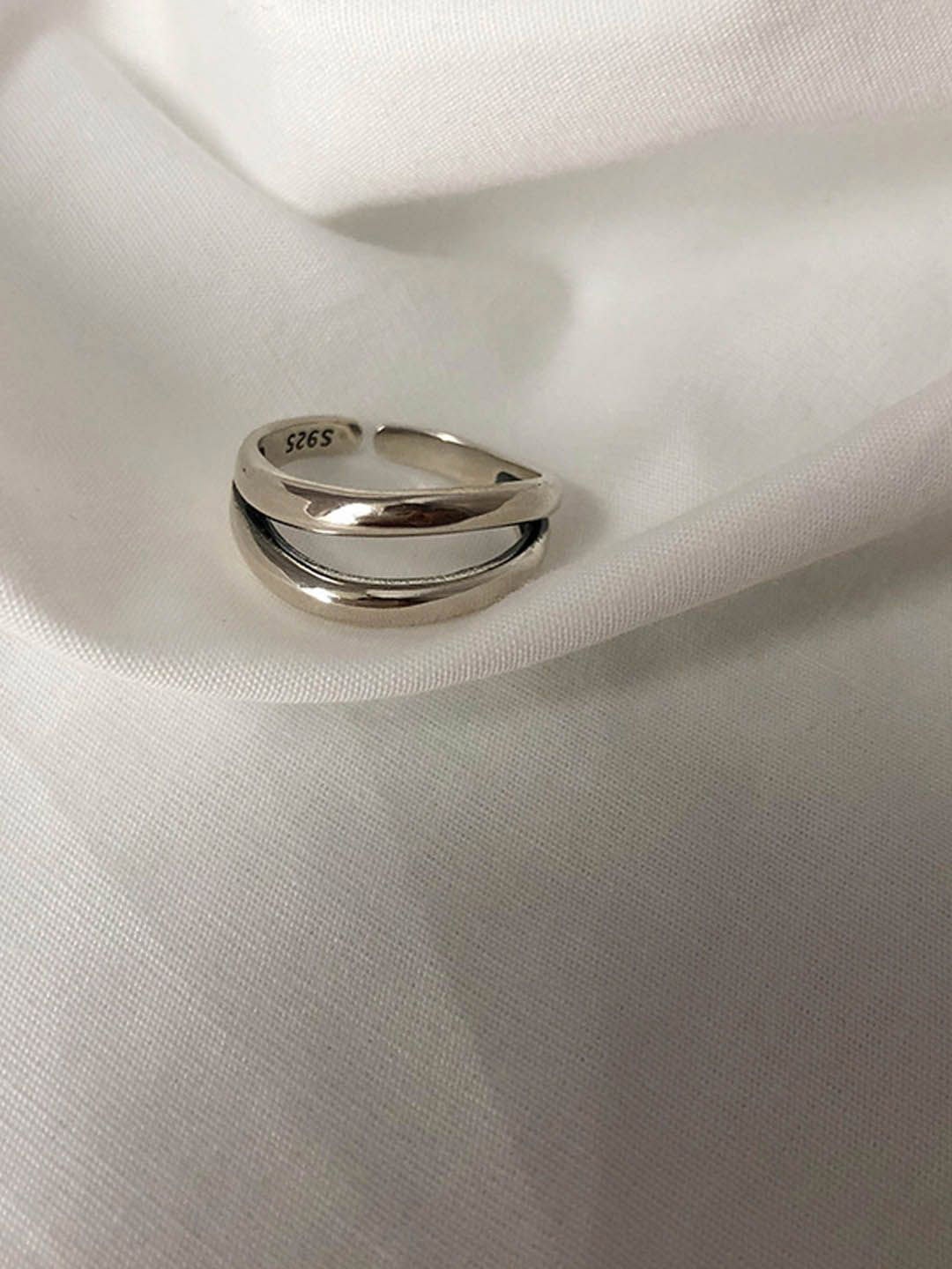 

StyleCast Elegant Silver-Toned Layered Round Shaped Open Finger Ring