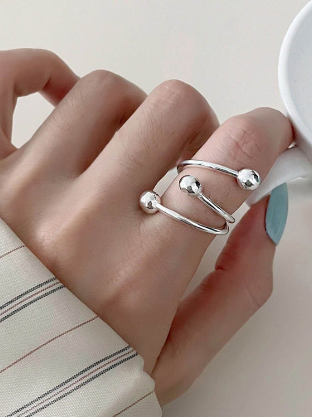 

StyleCast Elegant Triple Layered Finger Ring, Silver