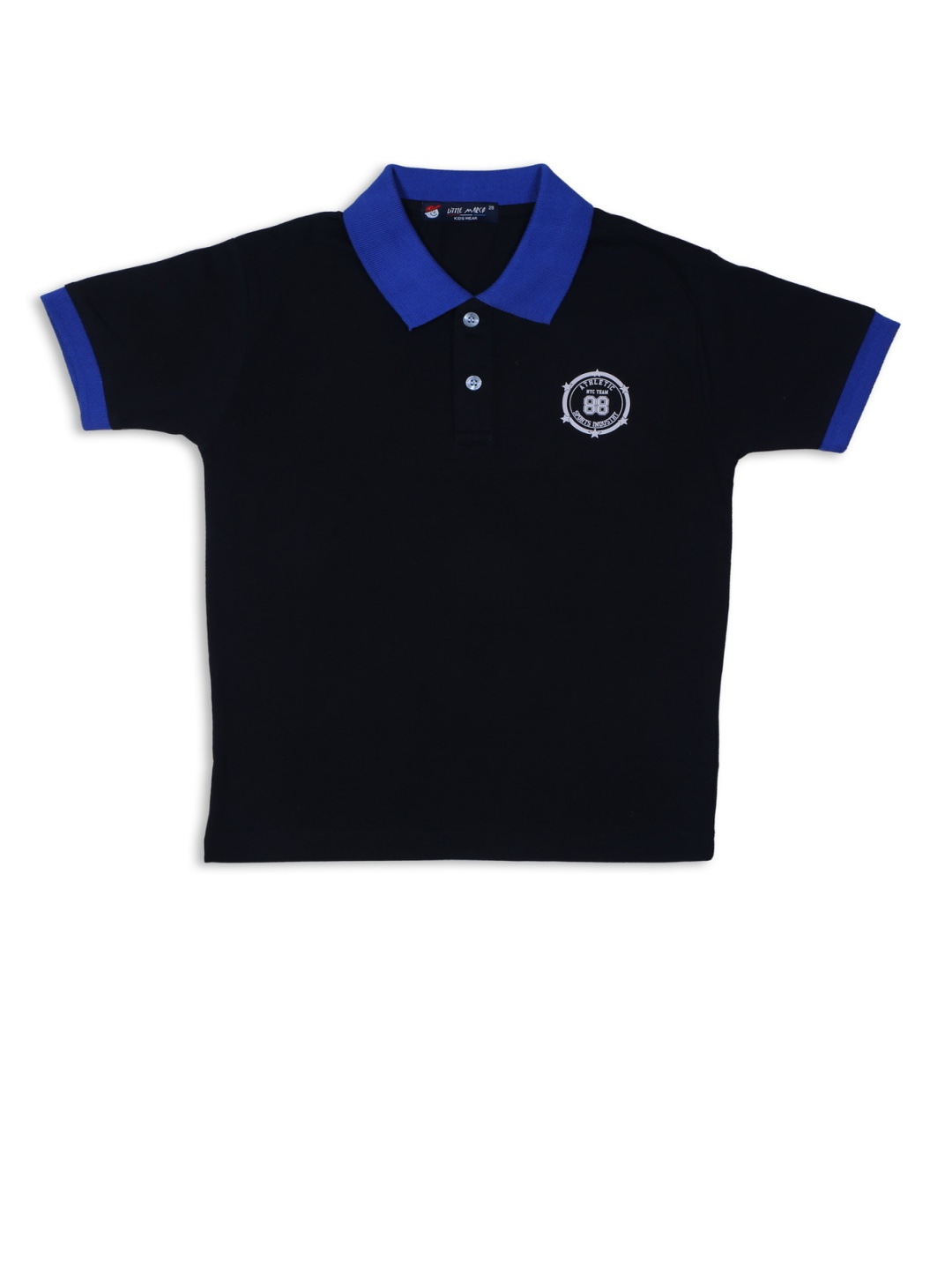 

Little Marco Boys Polo Collar Applique T-shirt, Navy blue