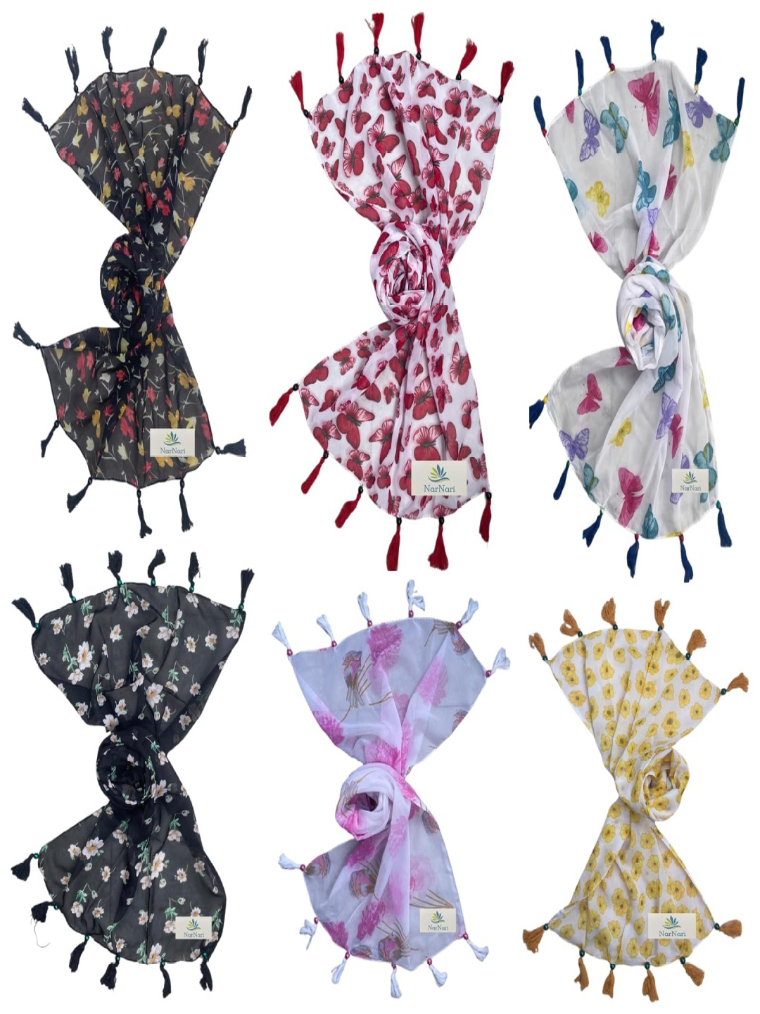 

NarNari Women Printed Scarf, Pink