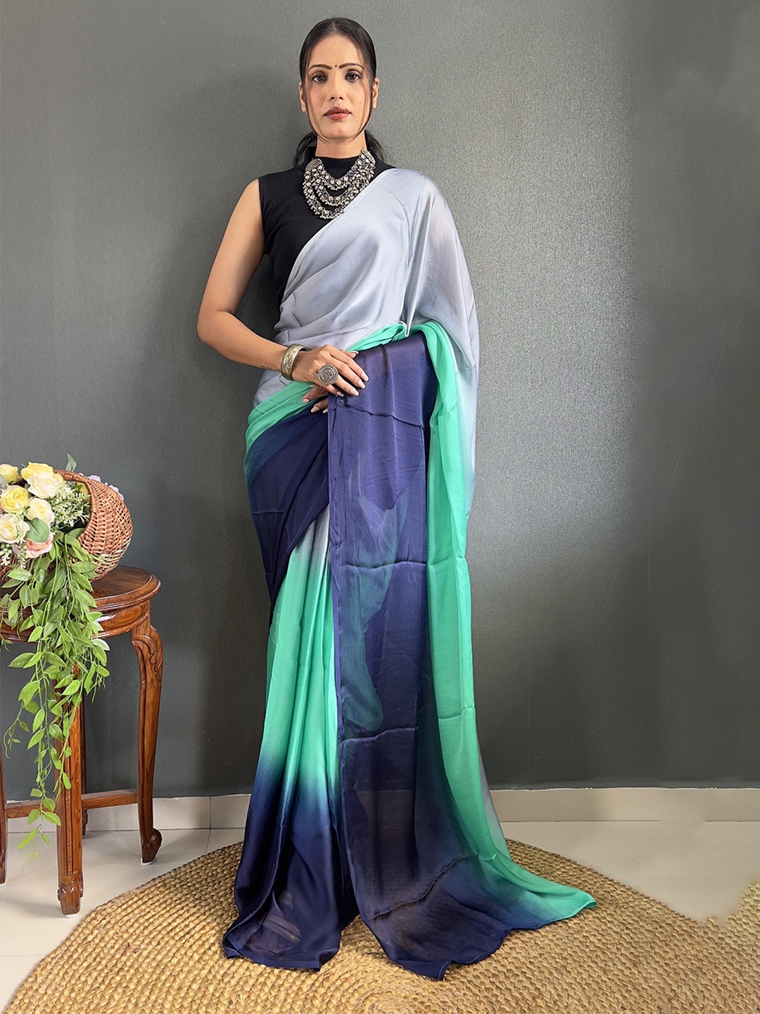 

bansari textiles Ombre Dyed Kota Saree, Green