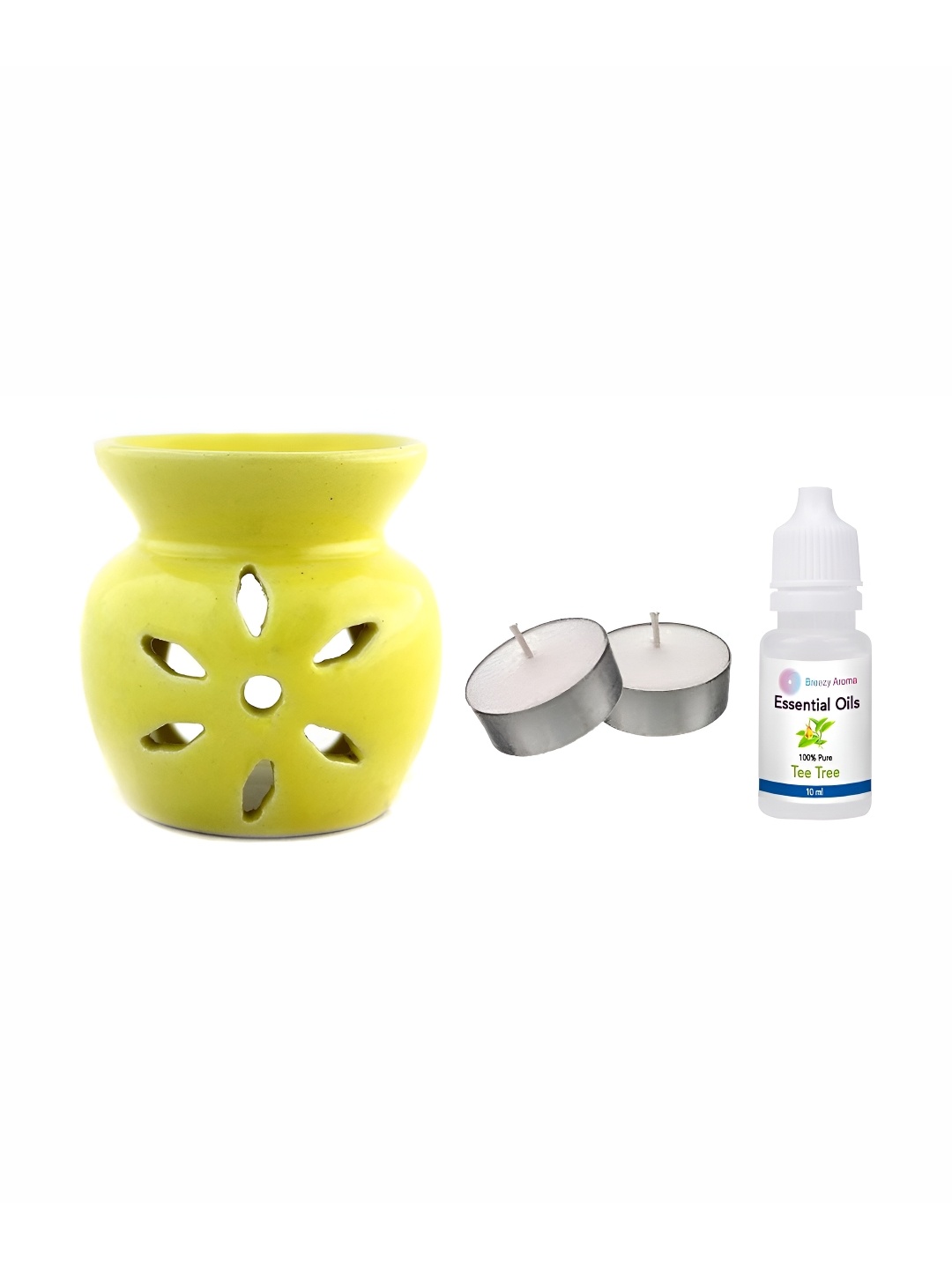 

Jaamso Royals Yellow & White Diffuser With Aroma Oil & 2 Tea Light Candles