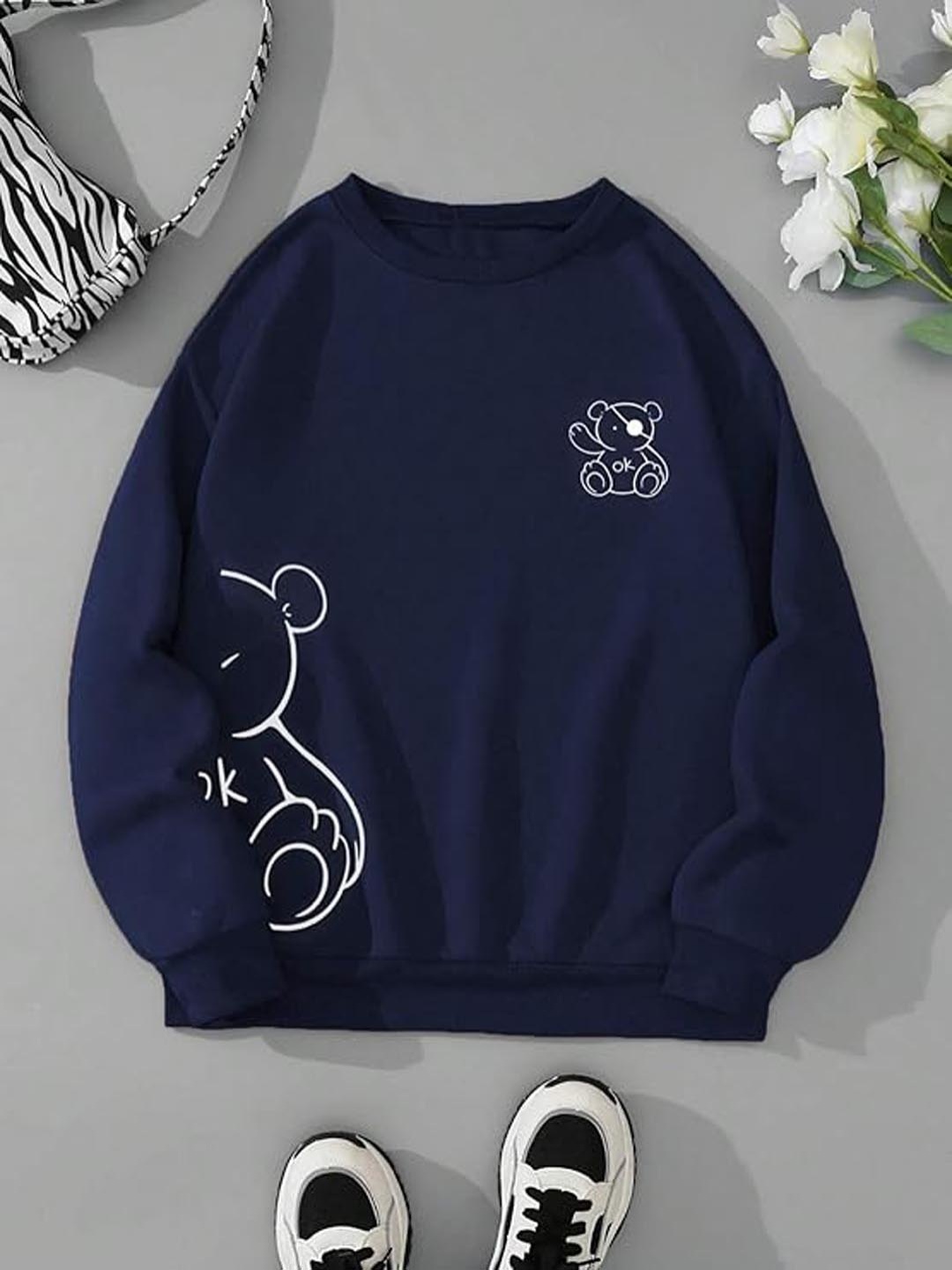 

KASHIAN Women Printed Sweatshirt, Navy blue