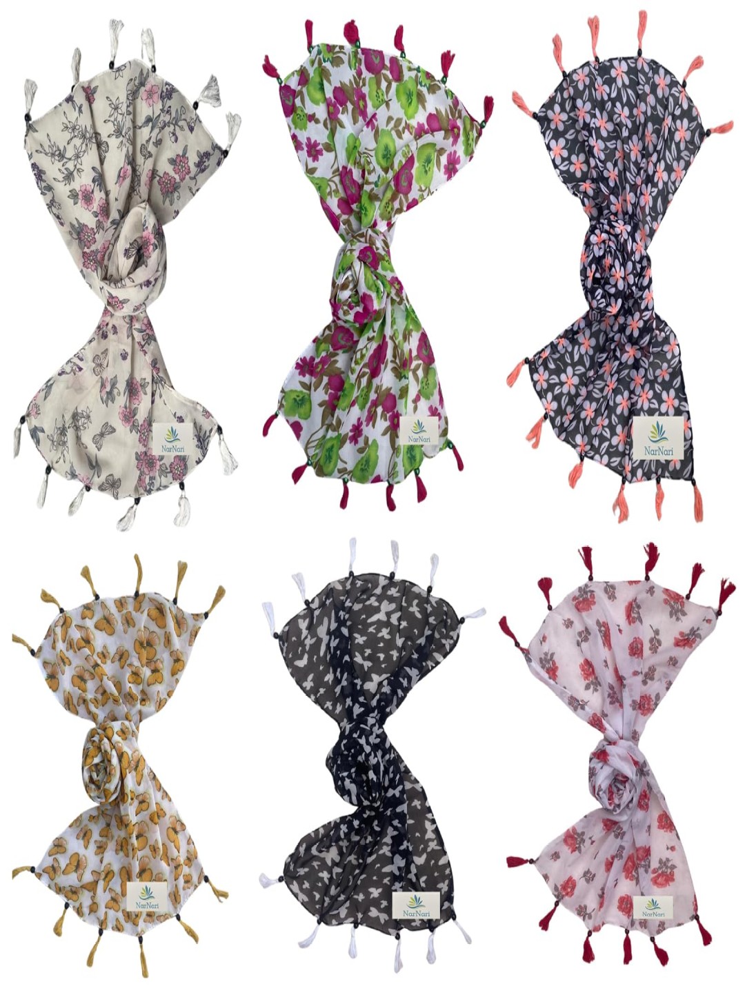 

NarNari Women Printed Scarf, Green