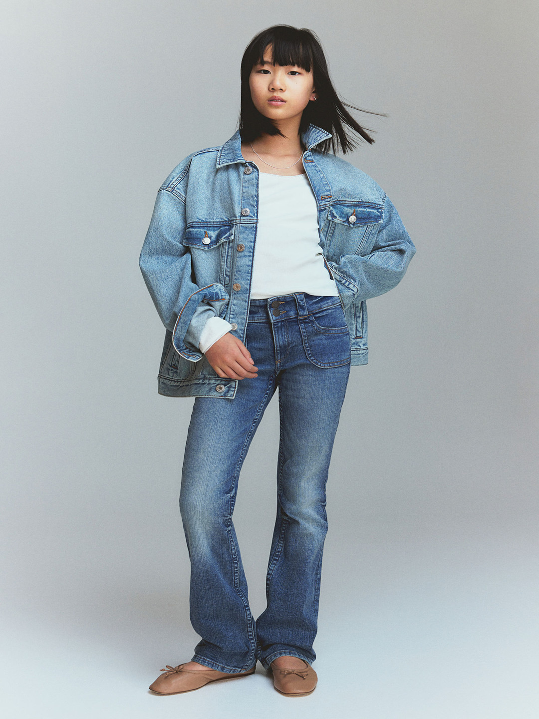 

H&M Bootcut Low Jeans, Blue