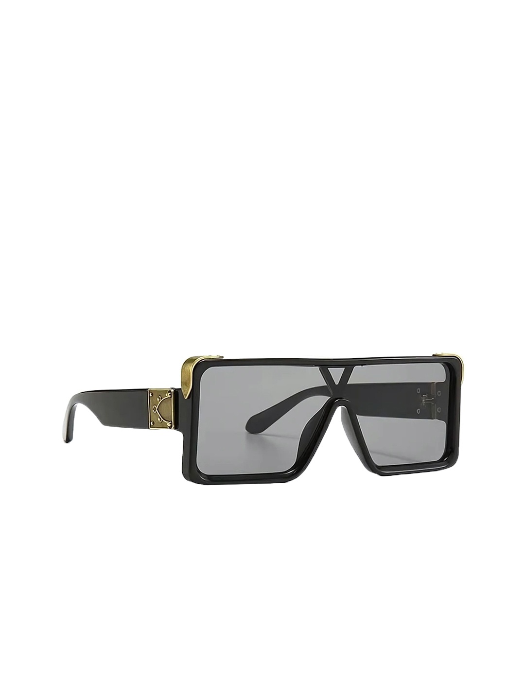 

4Flaunt Unisex Square Sunglasses with UV Protected Lens, Black