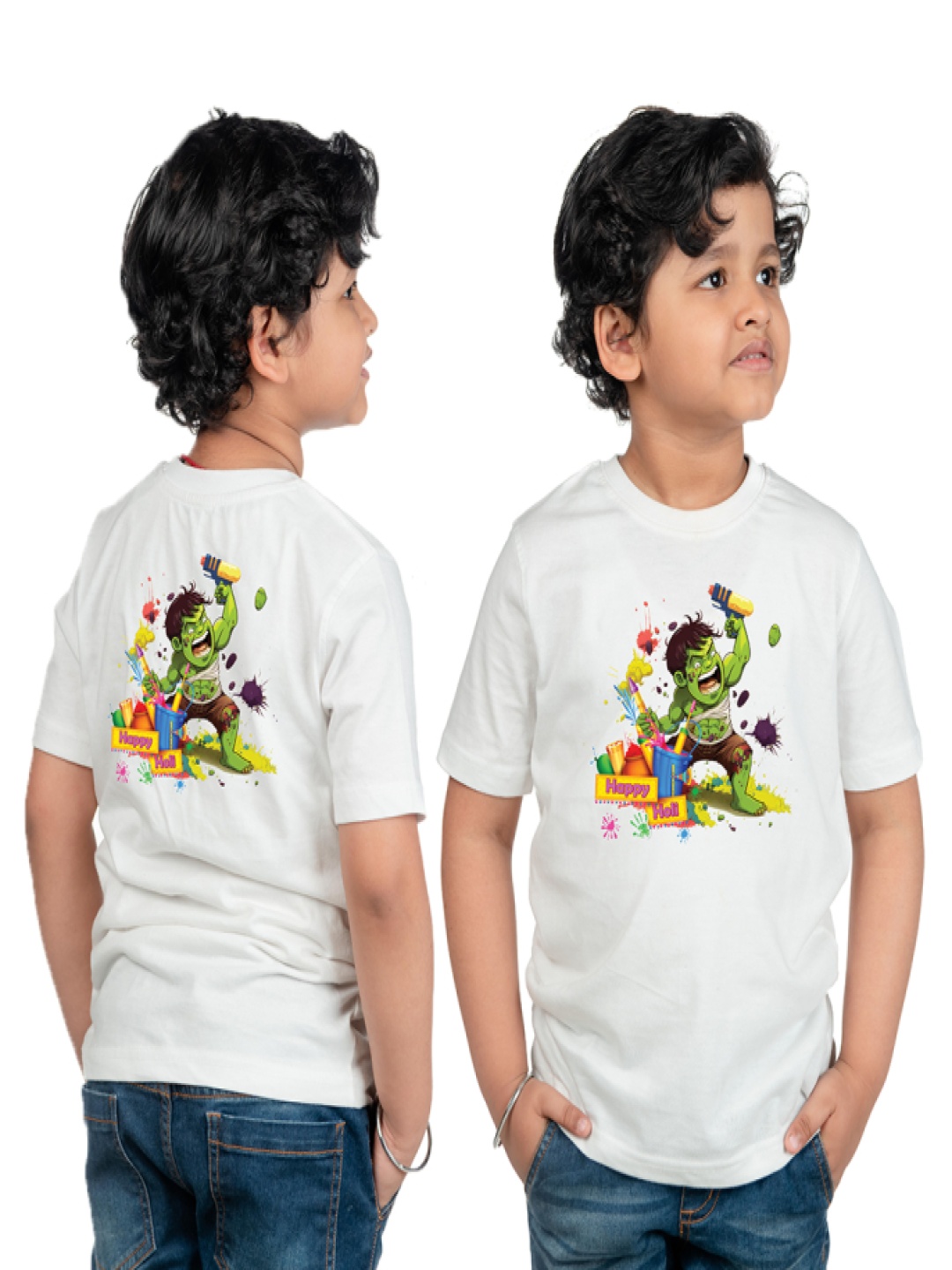 

Chombooka Boys Hulk Graphic Printed Round Neck T-shirt, White
