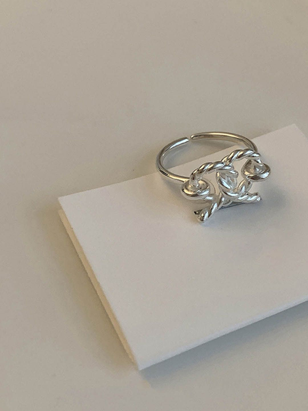 

StyleCast Silver-Toned Adjustable Finger Ring