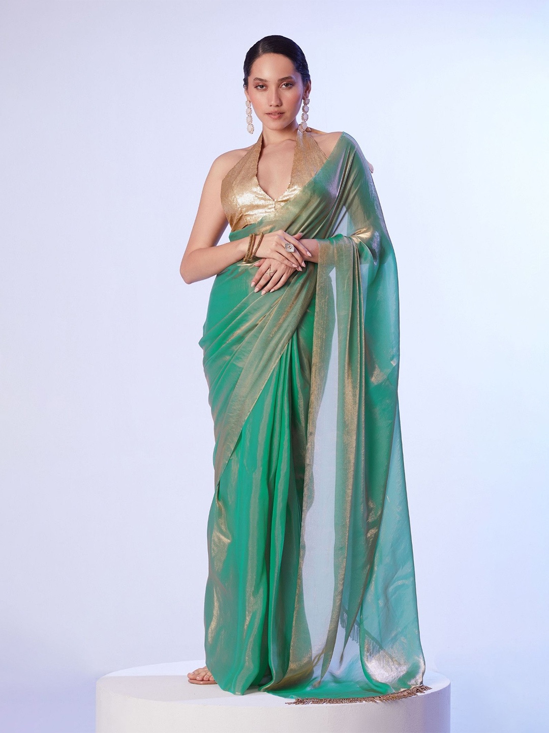 

MySilkLove Organza Saree, Green