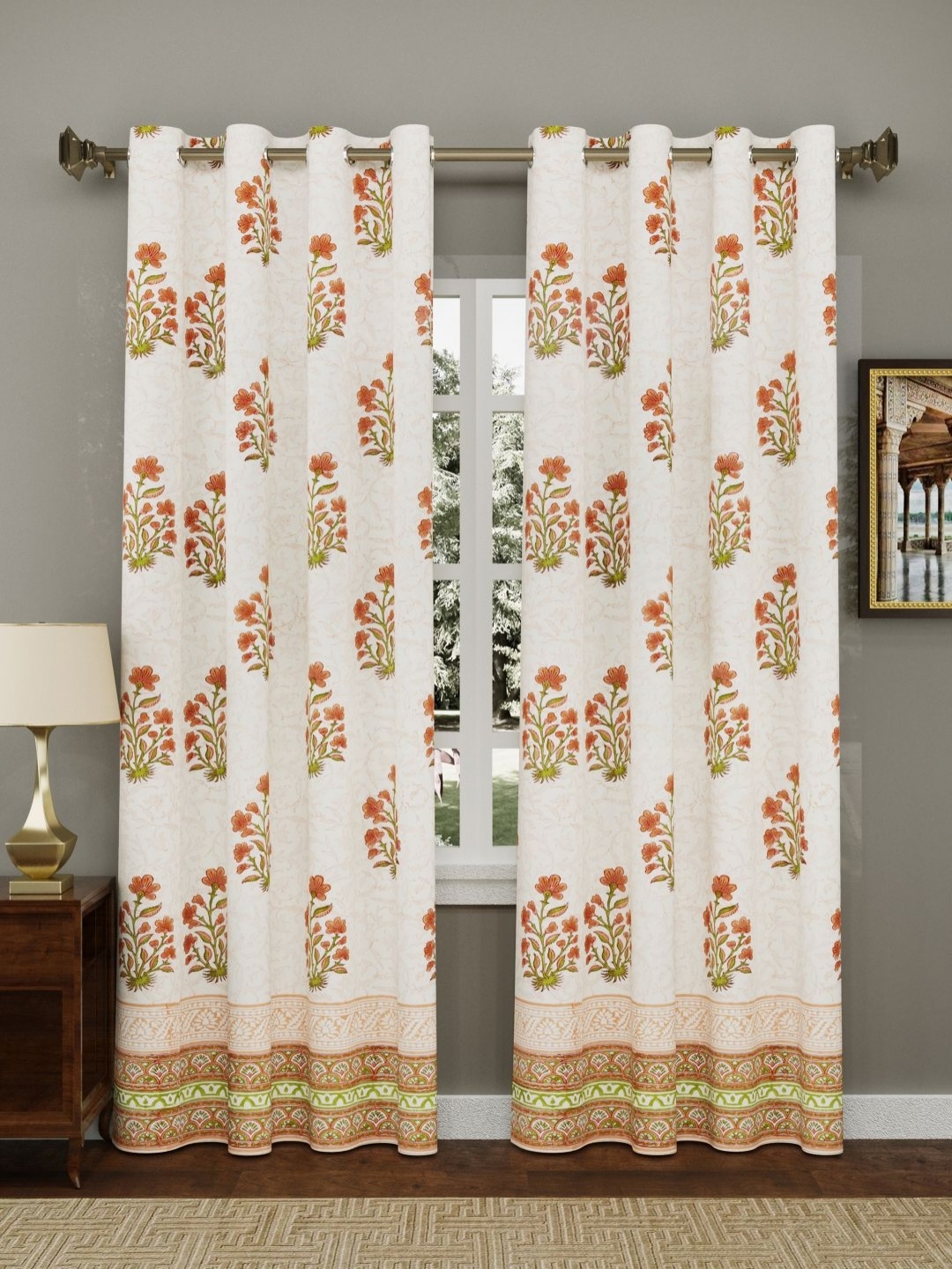 

Myntra Elegant Homes Brown & Pink Set of 2 Ethnic Motifs Door Curtain