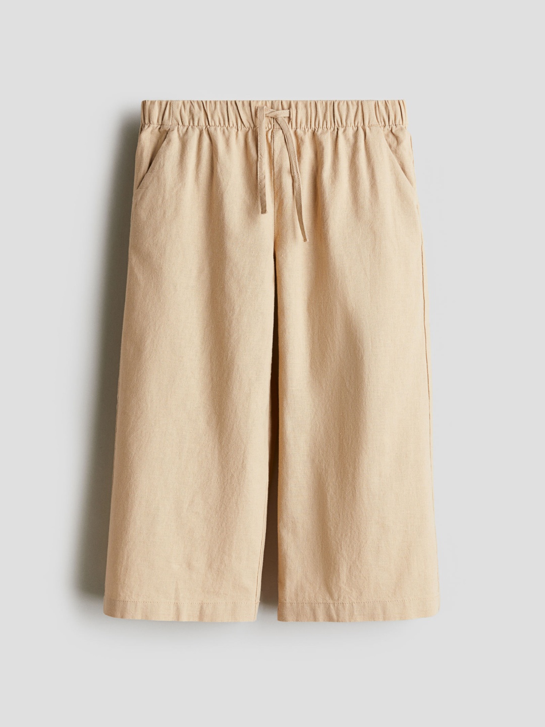 

H&M Linen-Blend Joggers, Beige