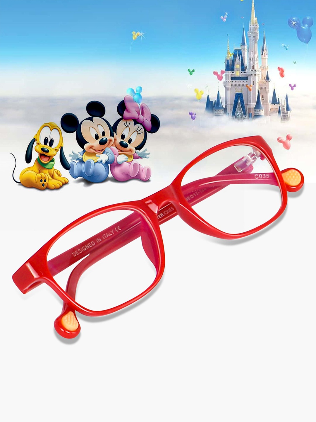 

Peter Jones Eyewear Unisex Kids Full Rim Rectangle Frames, Red