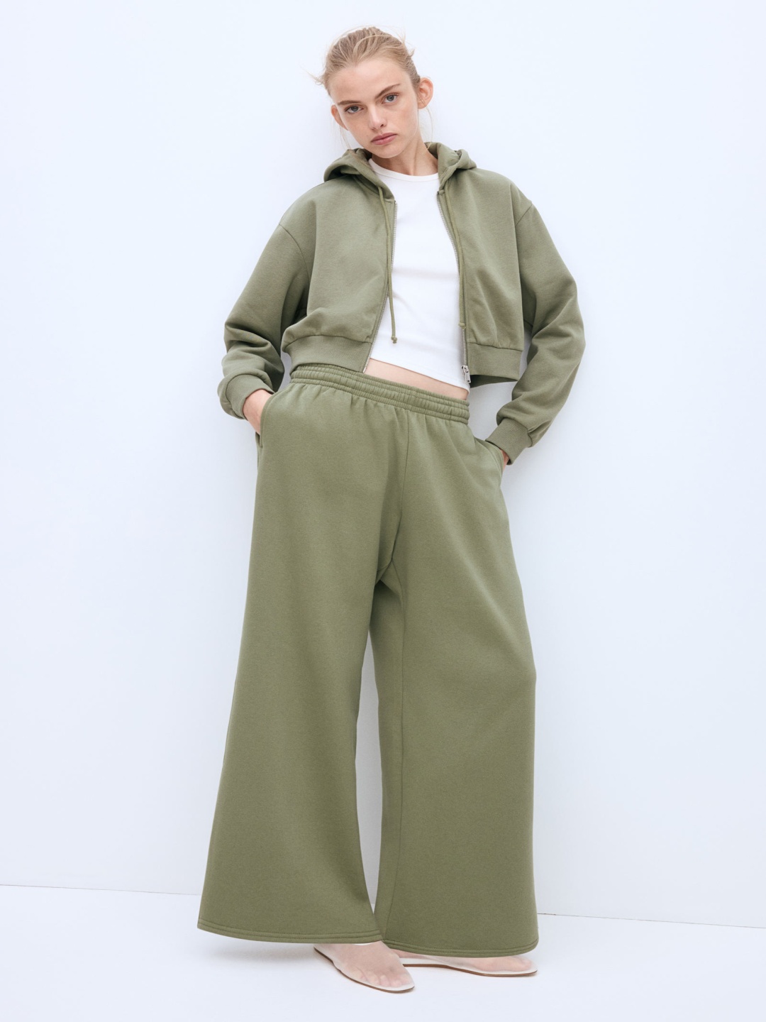 

H&M Wide Joggers, Green