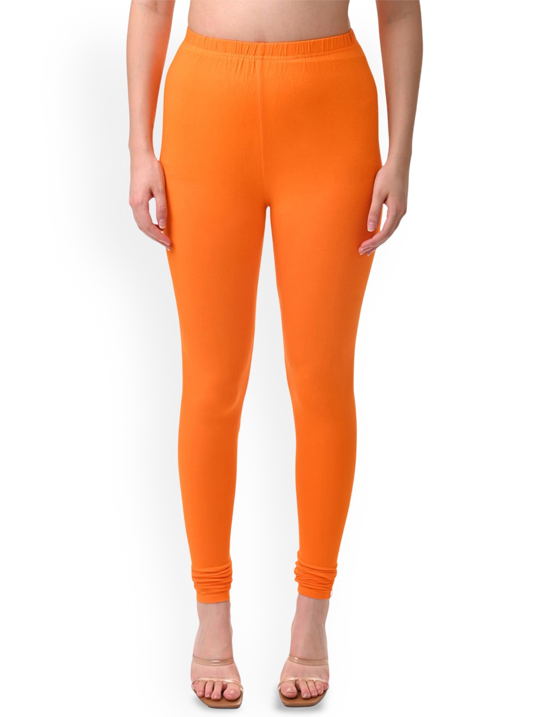 

Fly Birds Women Mid-Rise Churidar-Length Leggings, Orange