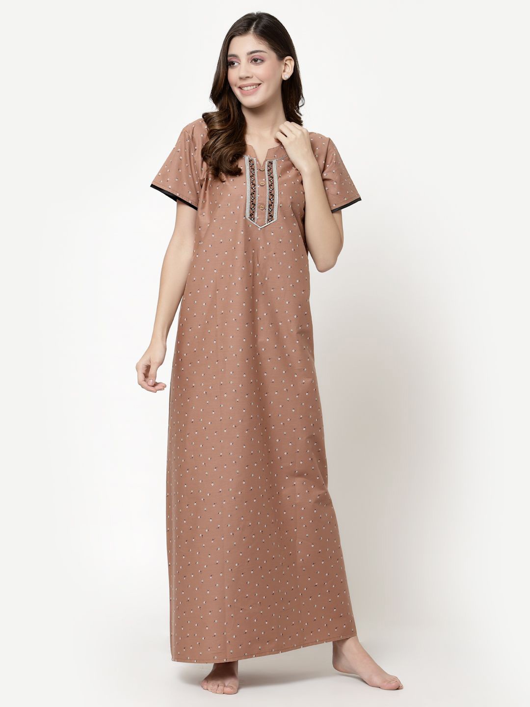 

Sweet Dreams Printed Maxi Nightdress, Brown