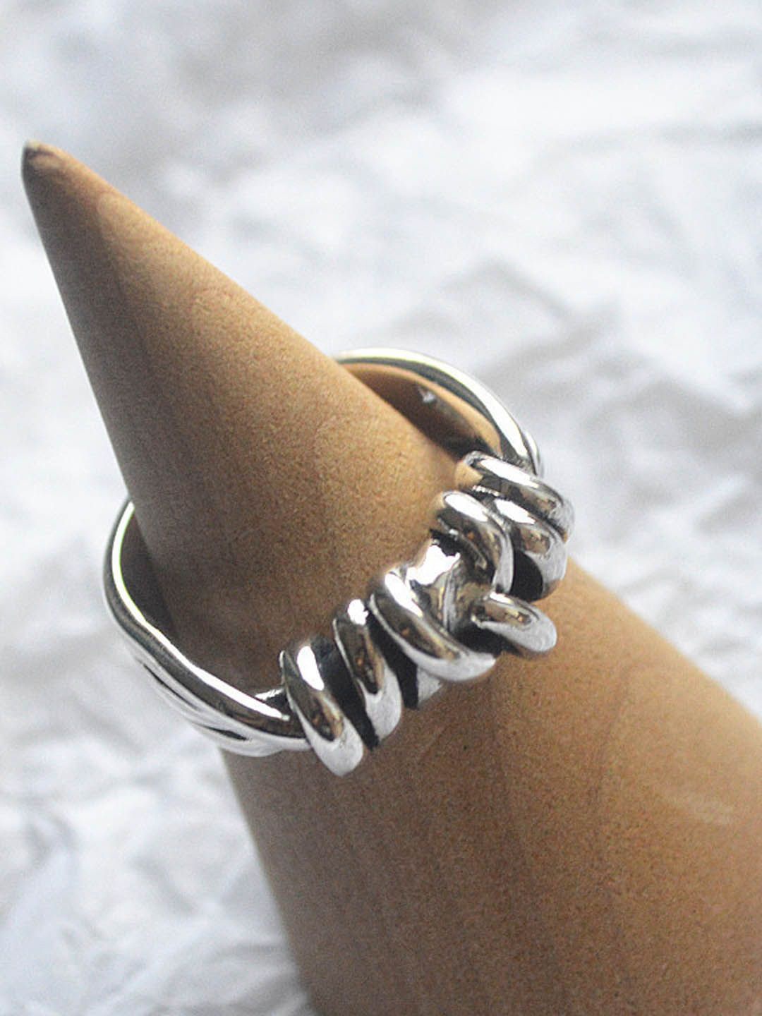 

StyleCast Elegant Silver-Plated Adjustable Finger Ring