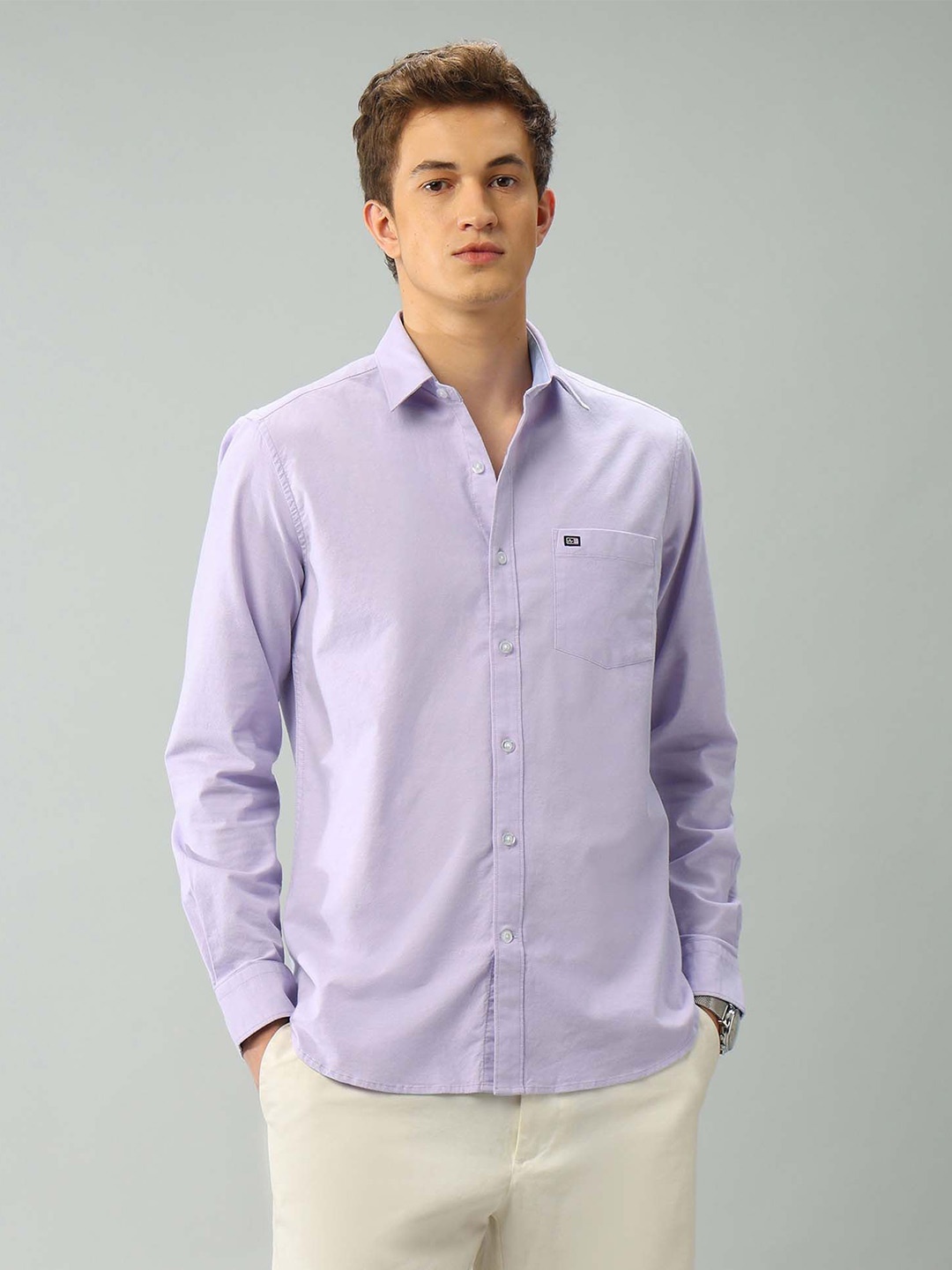 

Arrow Sport Men Air Soft Solid Cotton Casual Shirt, Lavender