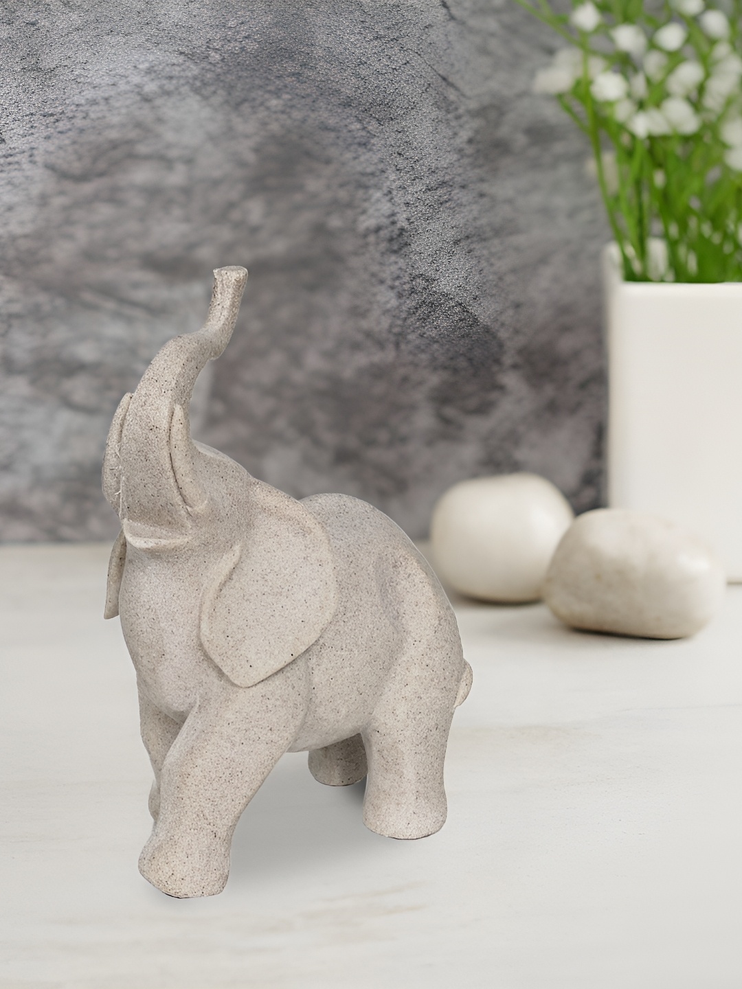 

Cortina Resin Elephant Statue for Home Decor (Grey)