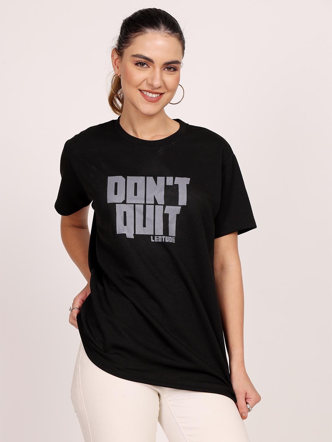 

Leotude Women Printed T-shirt, Black