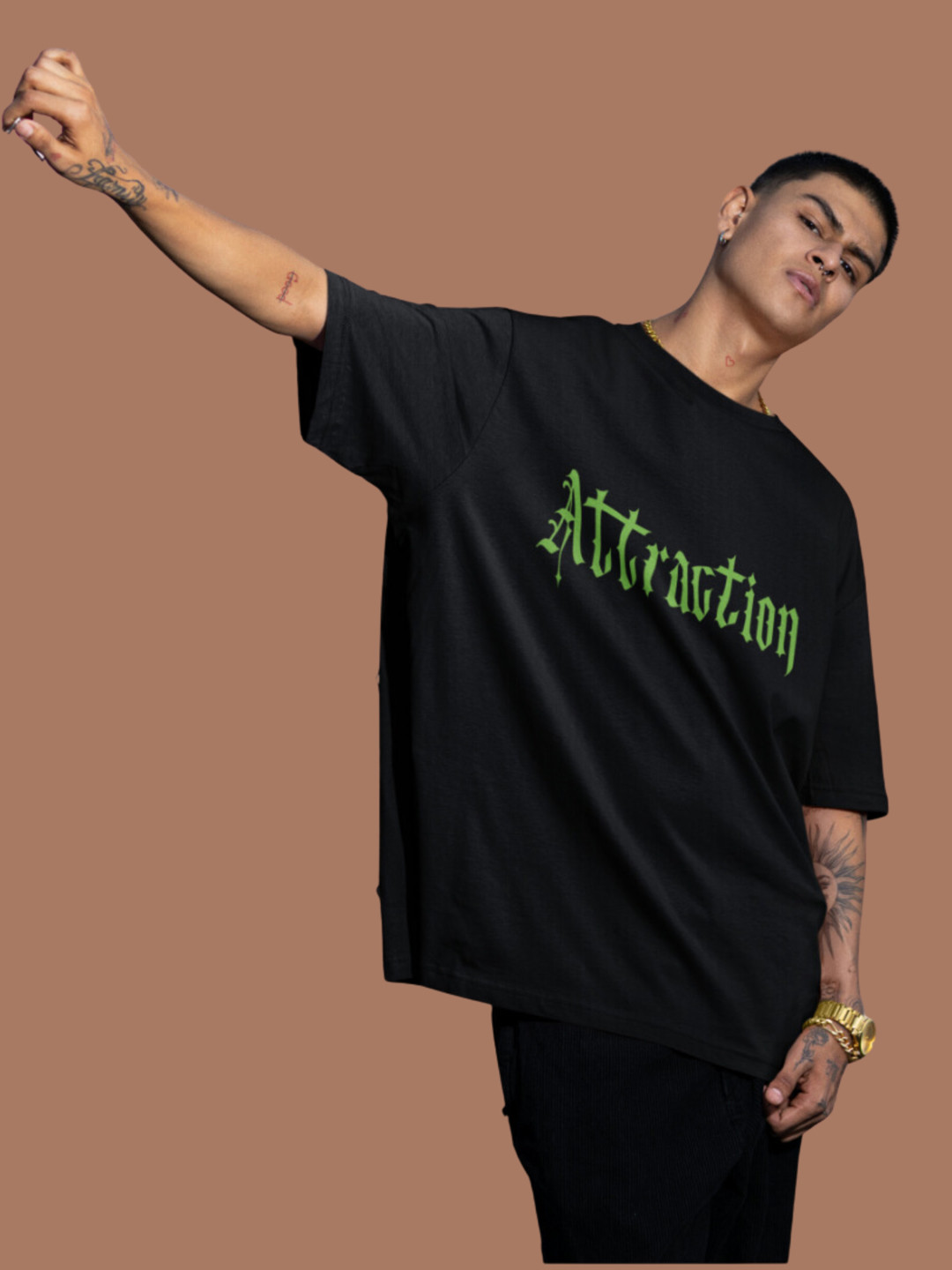 

Broke Memers Men Graphic Printed Round Neck Cotton Oversized T-shirt, Black