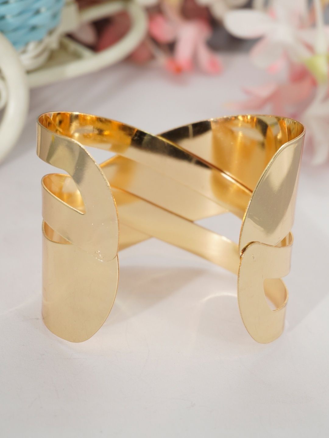 

Niscka Women Brass Gold-Plated Cuff Bracelet