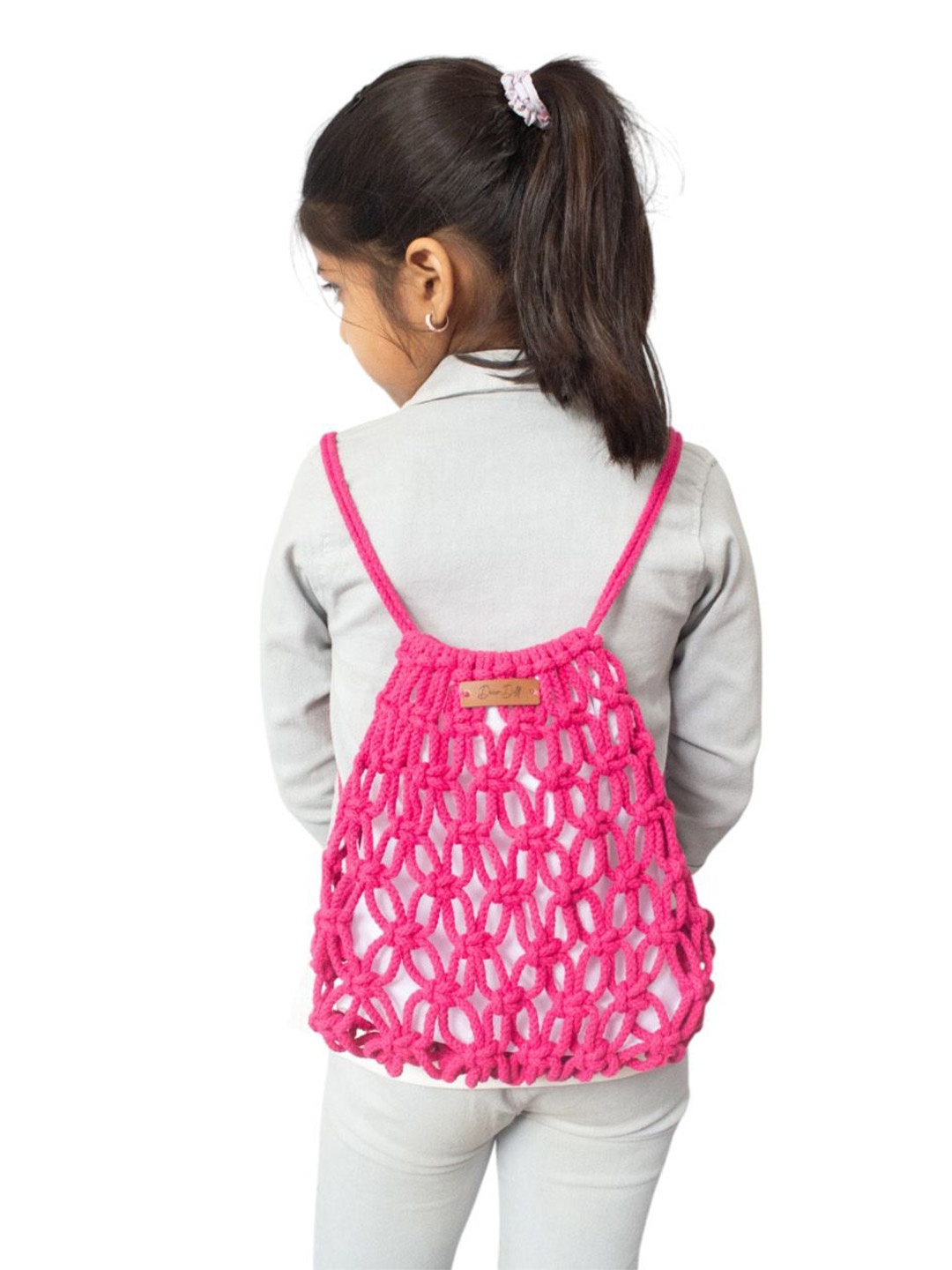 

DECORDILL Girls Hand-Knotted Backpack, Pink