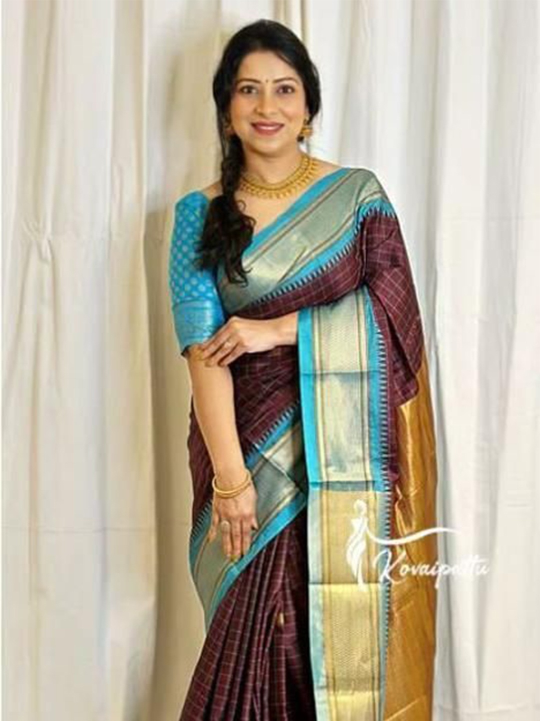 

bansari textiles Woven Design Zari Kanjeevaram Saree, Purple