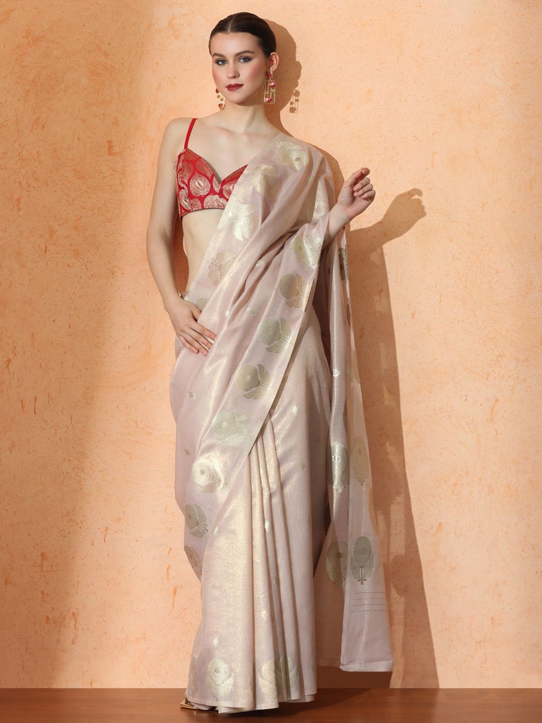 

SARHA Woven Design Zari Pure Silk Banarasi Saree, Lavender