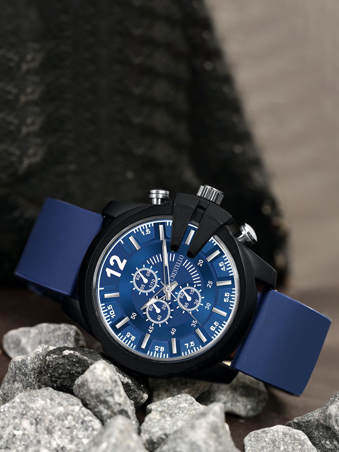 

CRESTELLO Men Dial & Straps Analogue Watch CR-DSL042-BLU, Blue