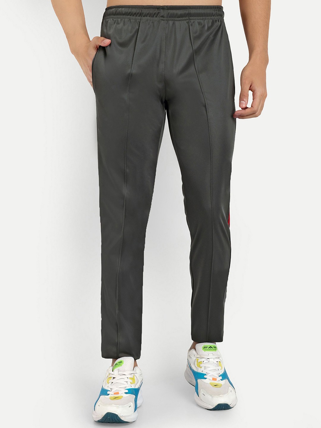 

Metronaut Men Striped Slim Fit Track Pants, Olive