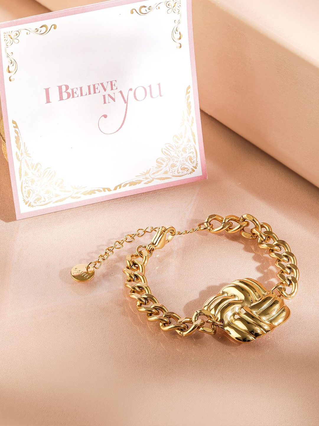 

Rubans Women Handcrafted Gold-Plated Link Bracelet