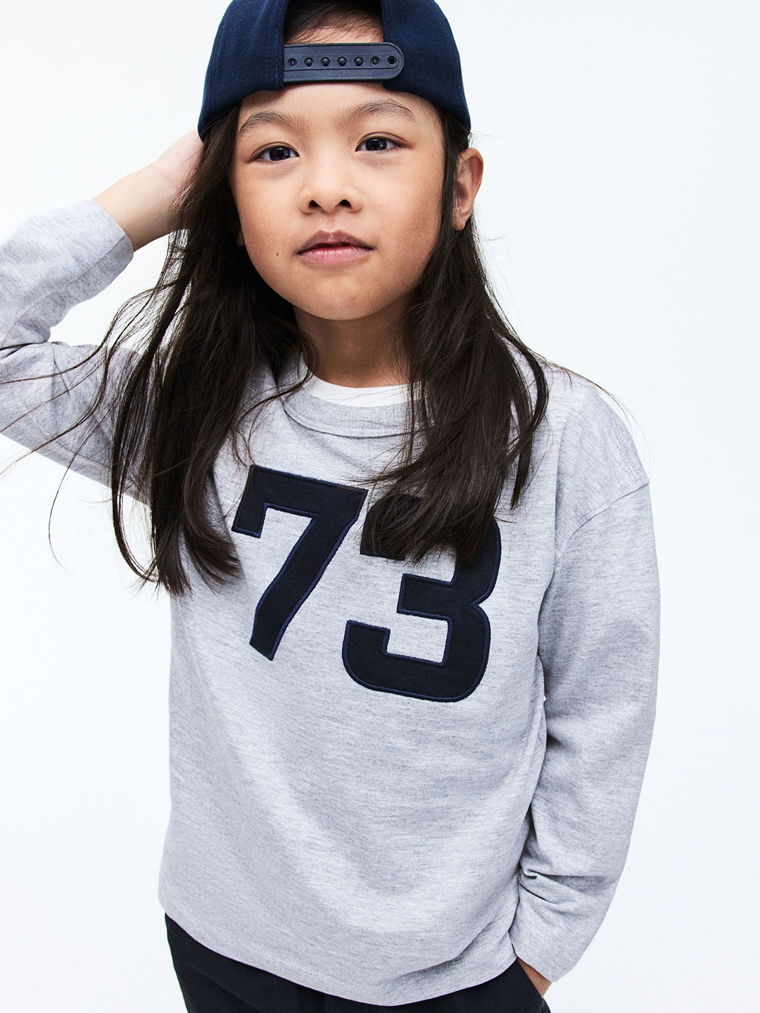 

H&M Long-Sleeved T-Shirt, Grey